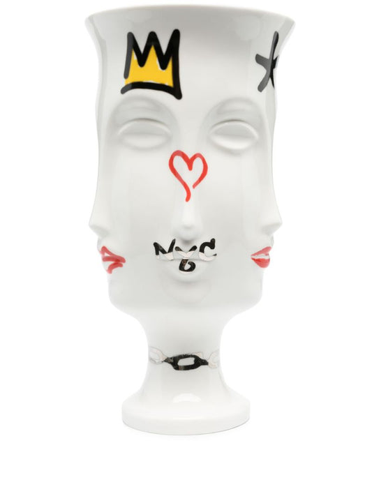 White Dora Maar Graffiti Porcelain Vase
