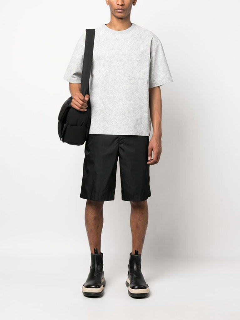 Grey Melange Leather T-shirt