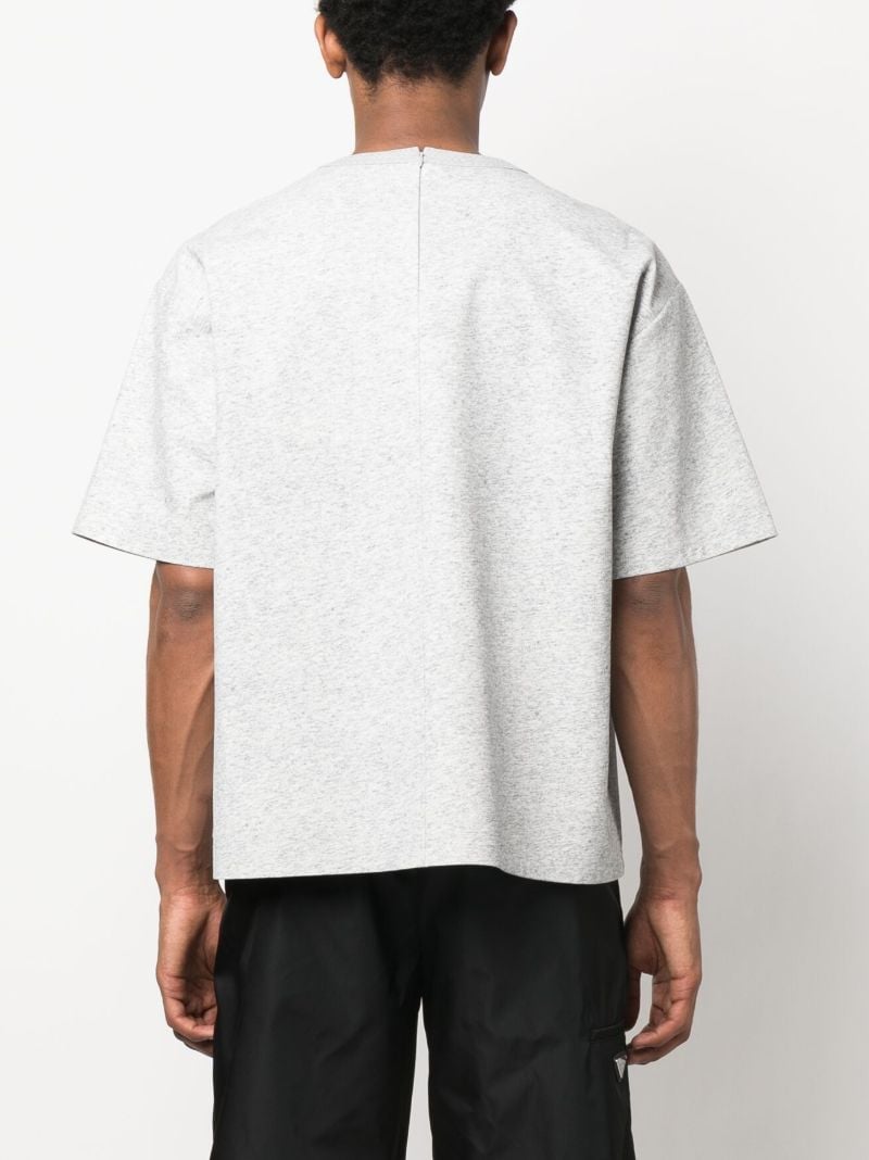 Grey Melange Leather T-shirt