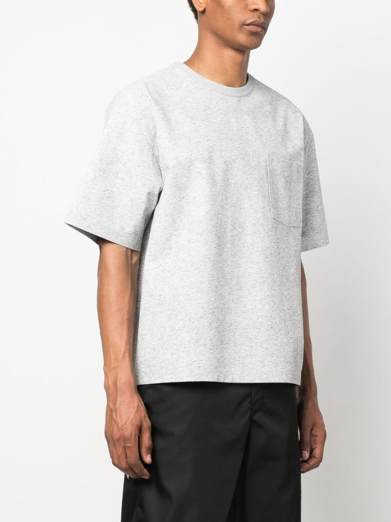 Grey Melange Leather T-shirt