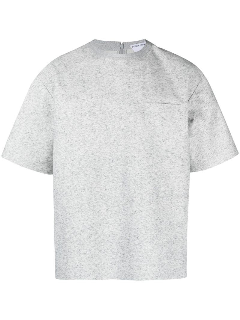 Grey Melange Leather T-shirt