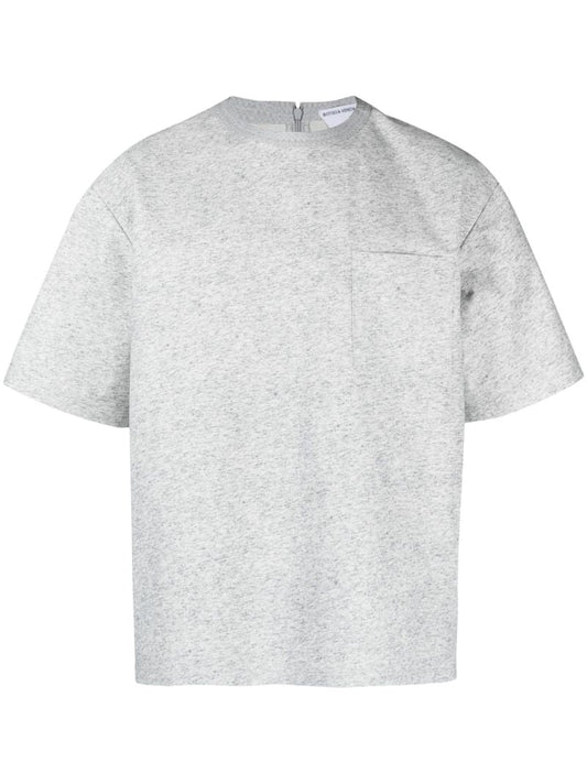 Grey Melange Leather T-shirt