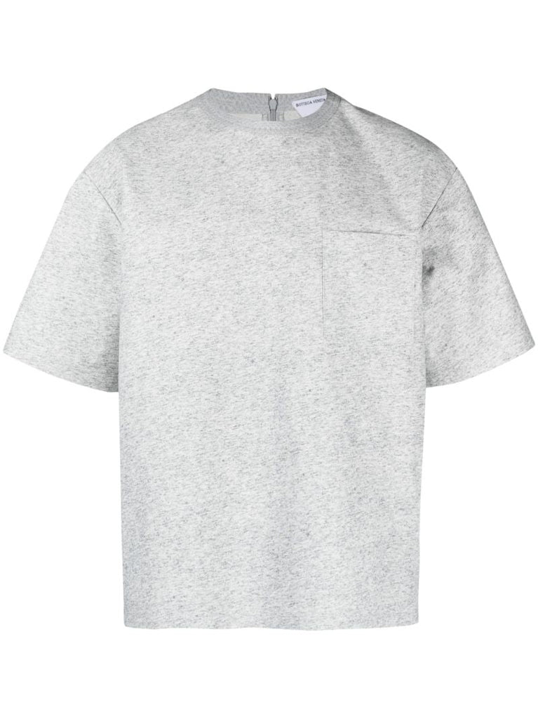 Grey Melange Leather T-shirt