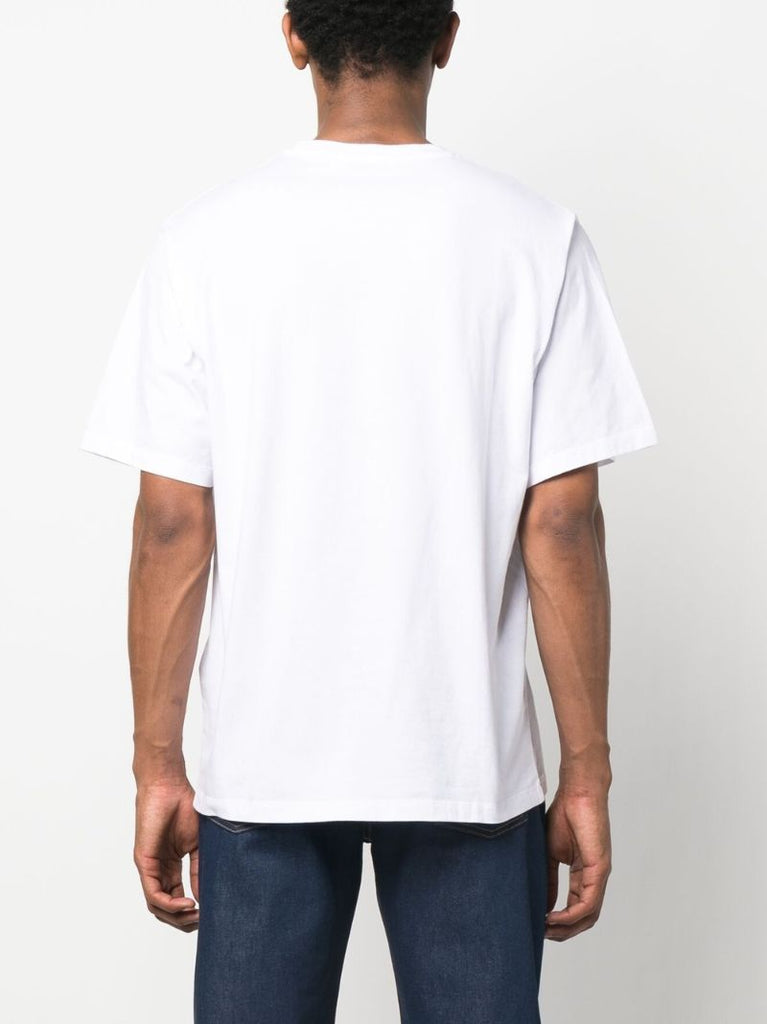 White Vibrant Fox Head Cotton T-shirt