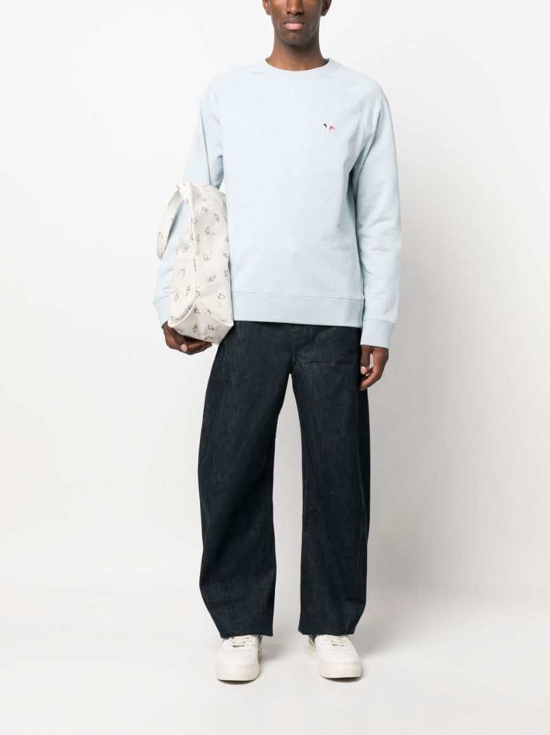 Blue Tricolor Fox Cotton Sweatshirt