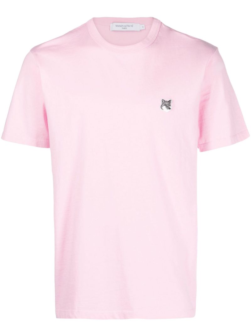Pink Fox Head Cotton T-shirt