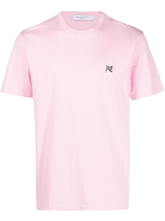 Pink Fox Head Cotton T-shirt