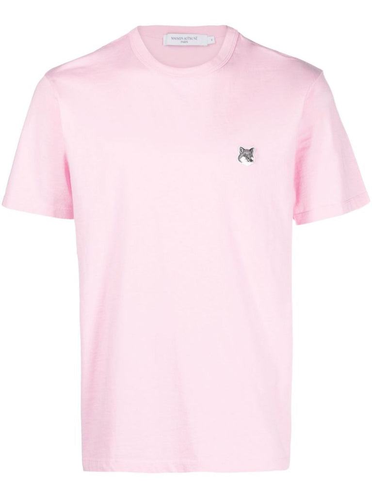 Pink Fox Head Cotton T-shirt