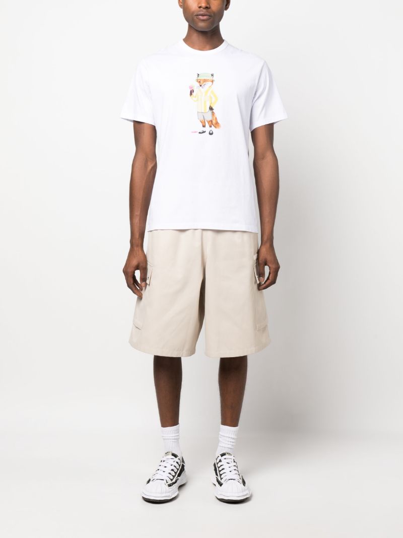 White Dressed Fox Cotton T-shirt