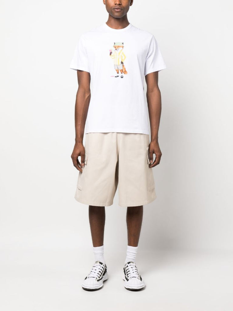 White Dressed Fox Cotton T-shirt