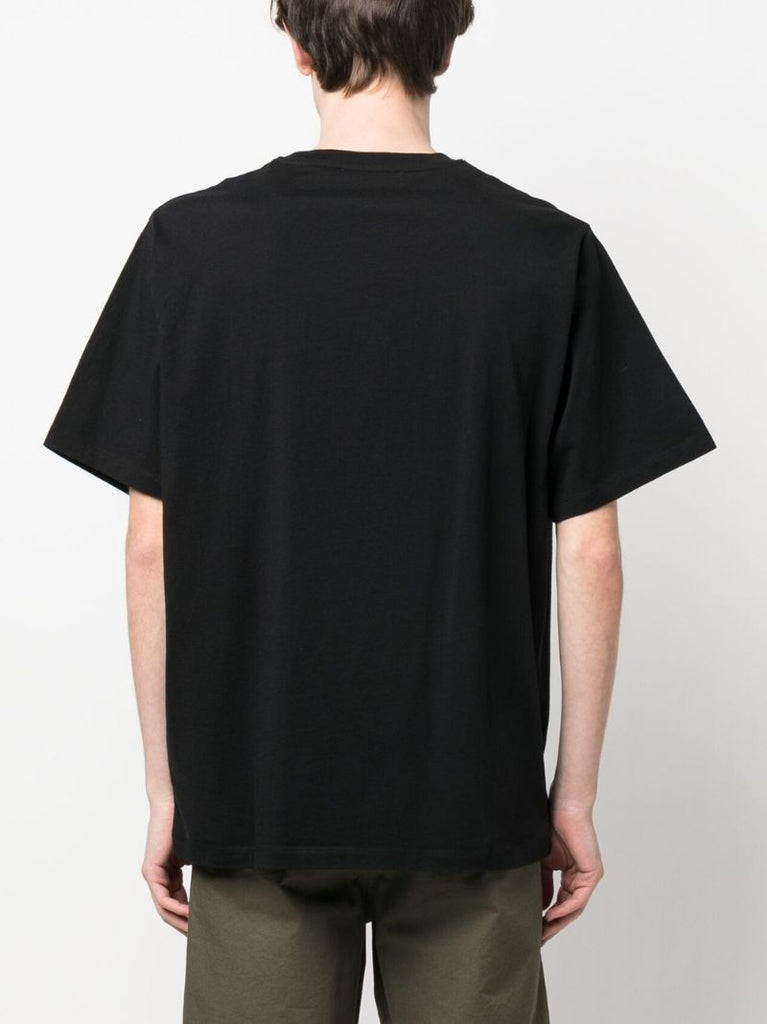 Black Dressed Fox Print Cotton T-shirt