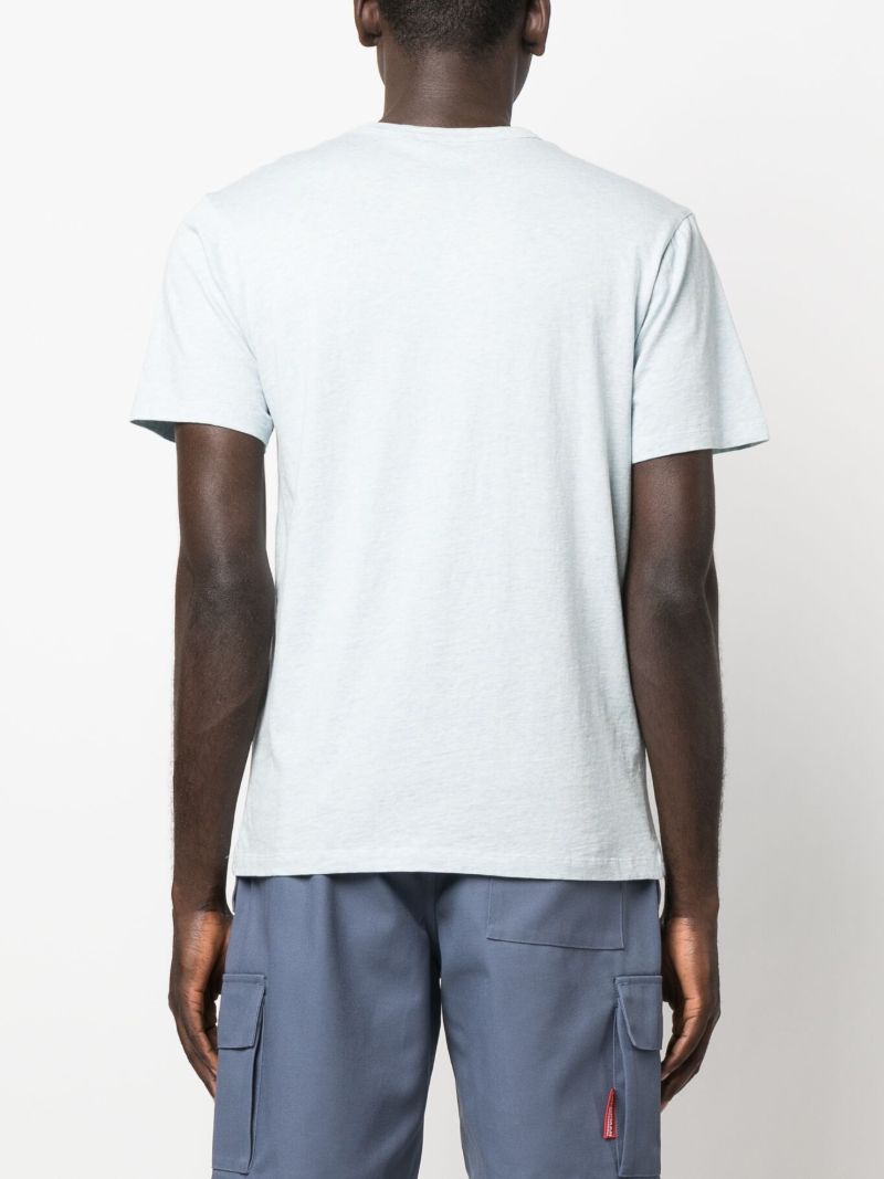 Blue Double Fox Head Cotton T-shirt