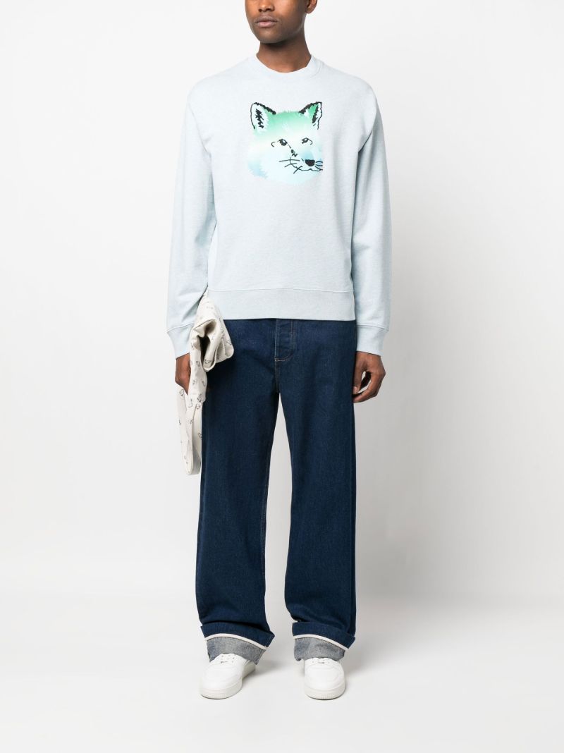 Blue Fox Print Sweatshirt