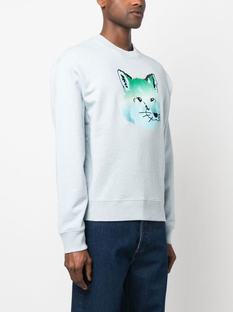Blue Fox Print Sweatshirt