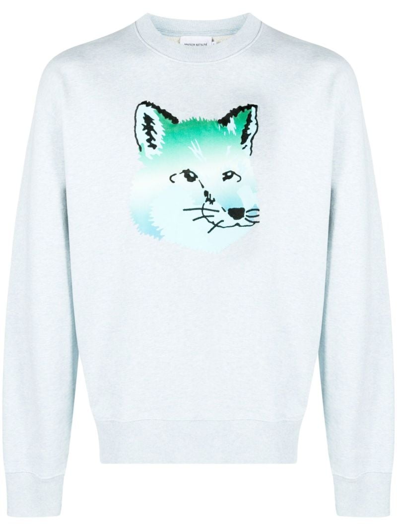 Blue Fox Print Sweatshirt