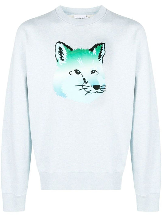 Blue Fox Print Sweatshirt