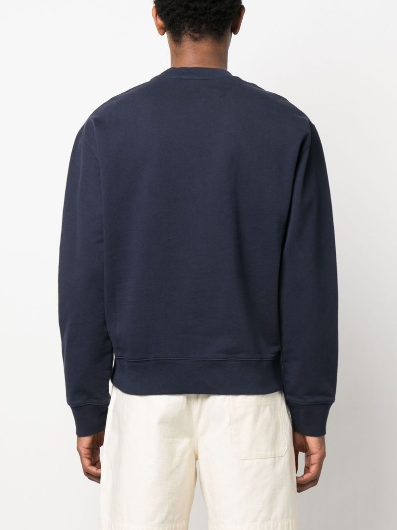 Blue Fox Print Cotton Sweatshirt