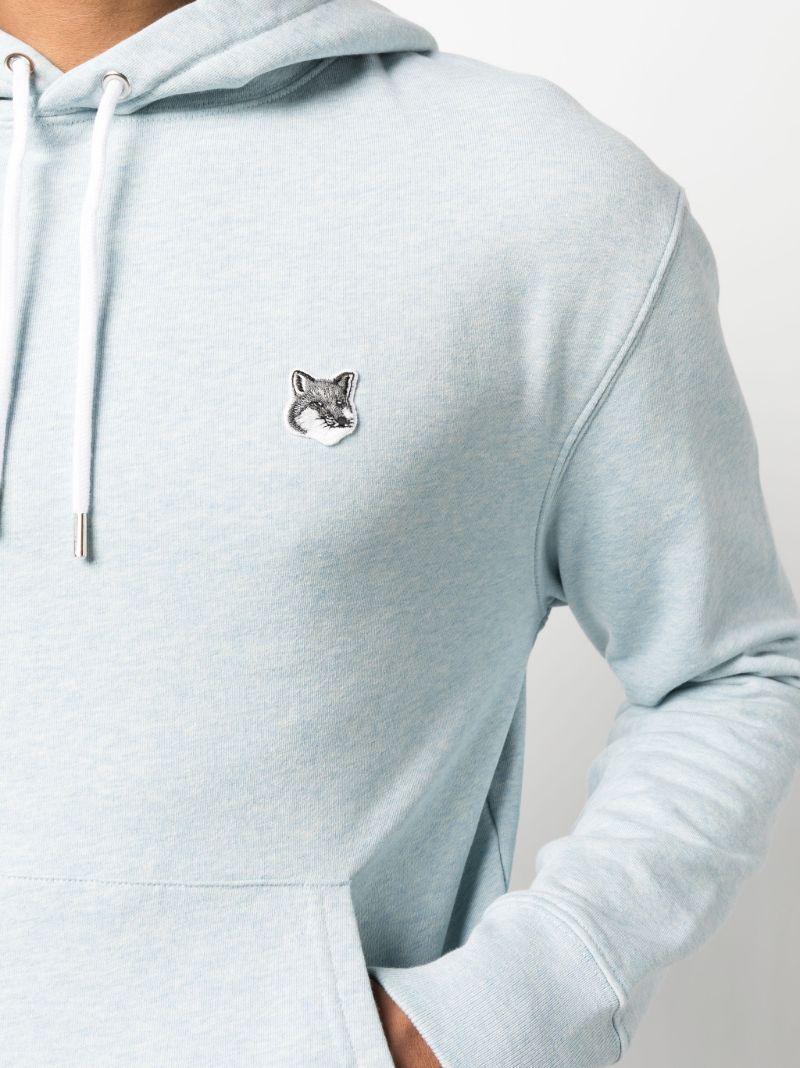 Blue Fox Head Patch Cotton Hoodie
