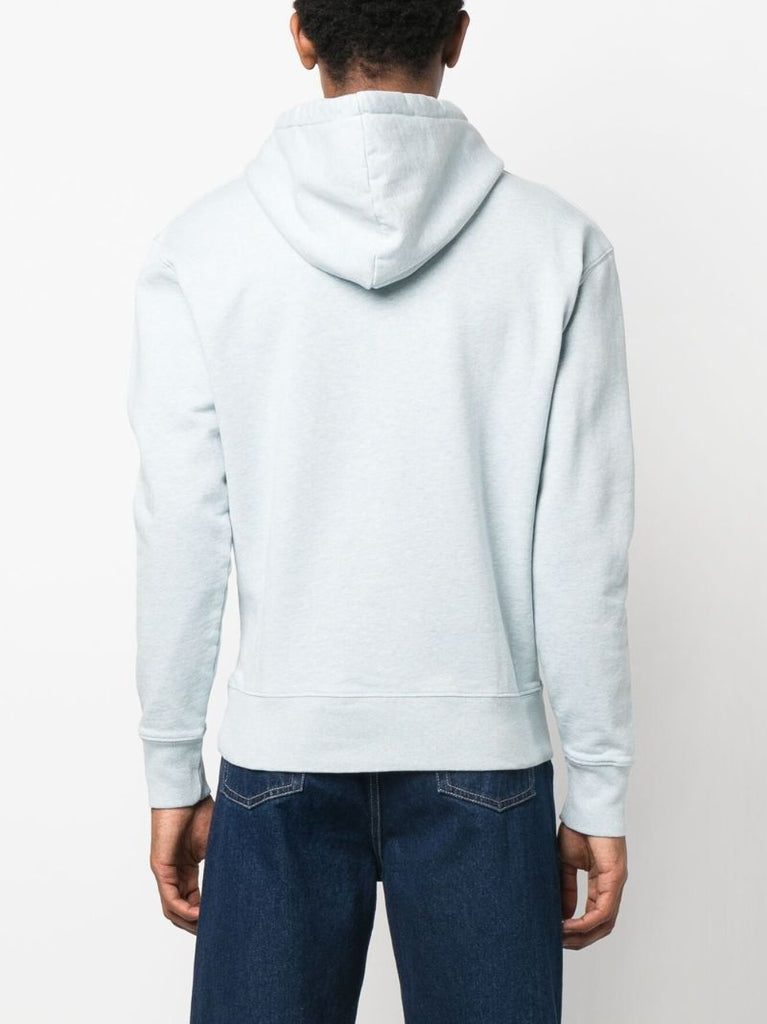 Blue Fox Head Patch Cotton Hoodie