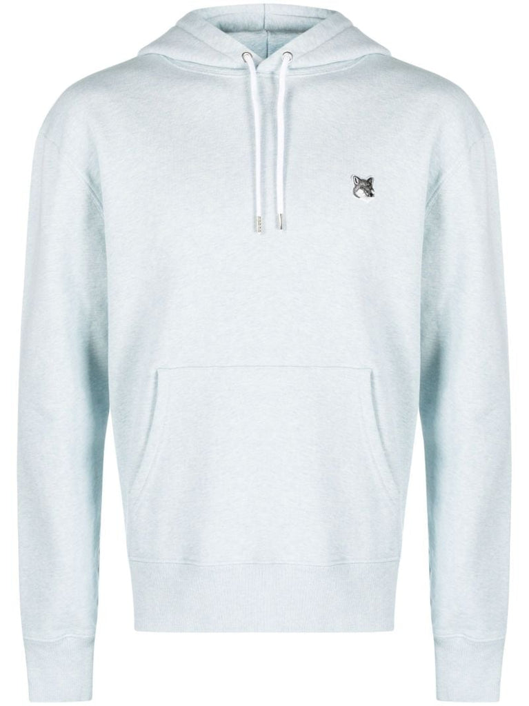 Blue Fox Head Patch Cotton Hoodie