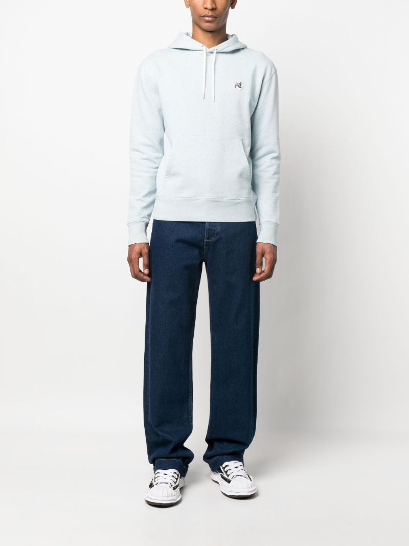 Blue Fox Head Patch Cotton Hoodie