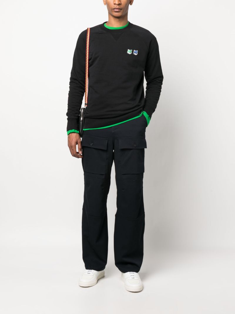 Black Double Fox Head Sweatshirt