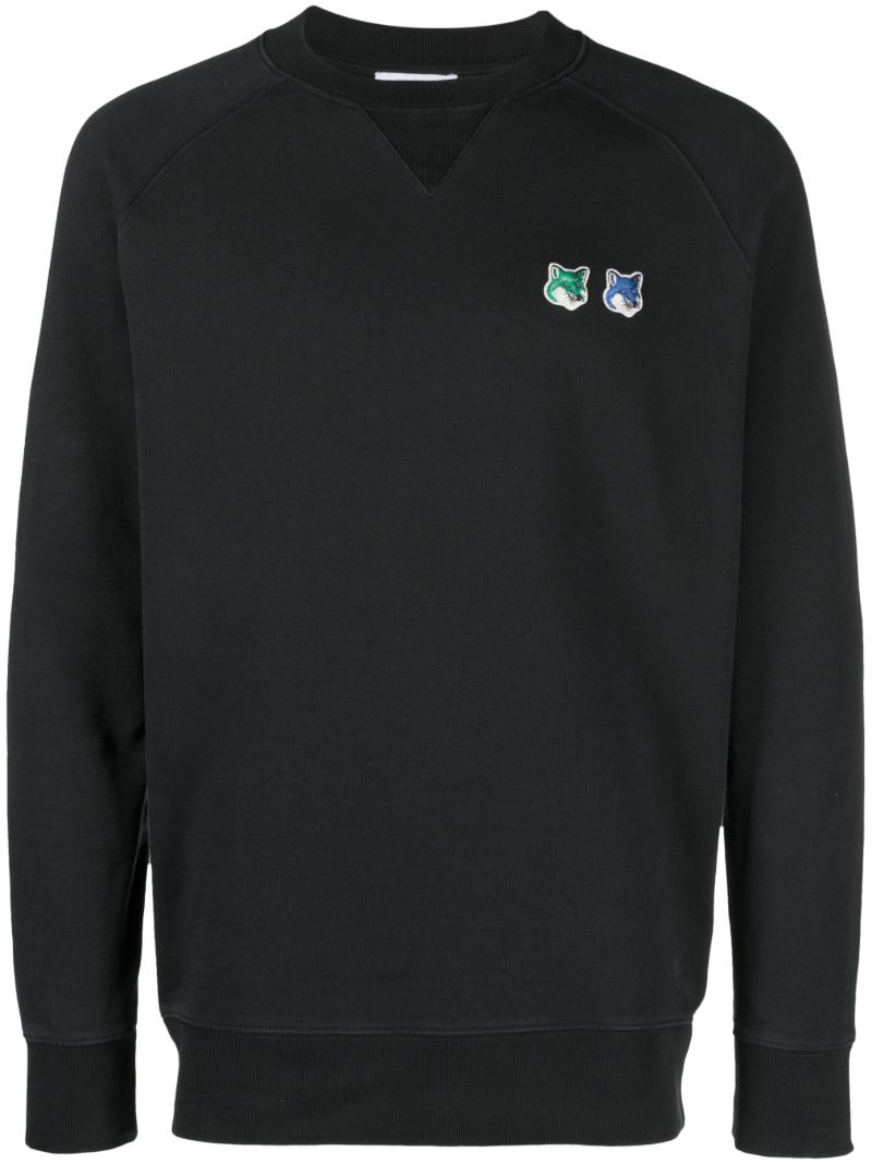Black Double Fox Head Sweatshirt