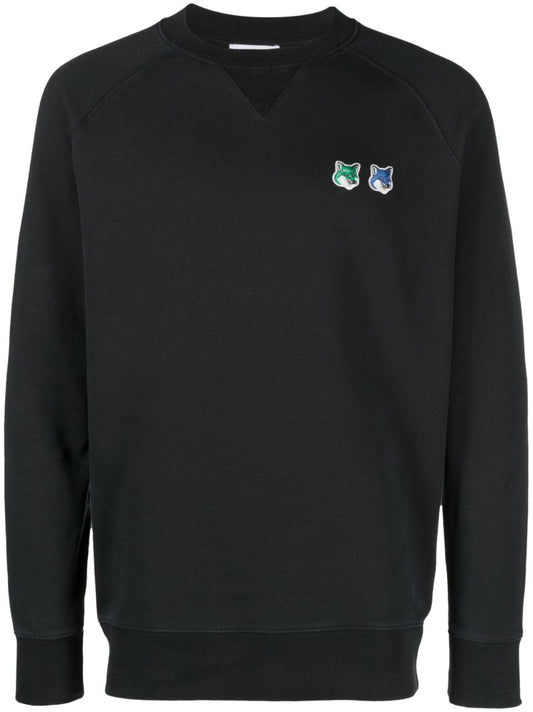 Black Double Fox Head Sweatshirt
