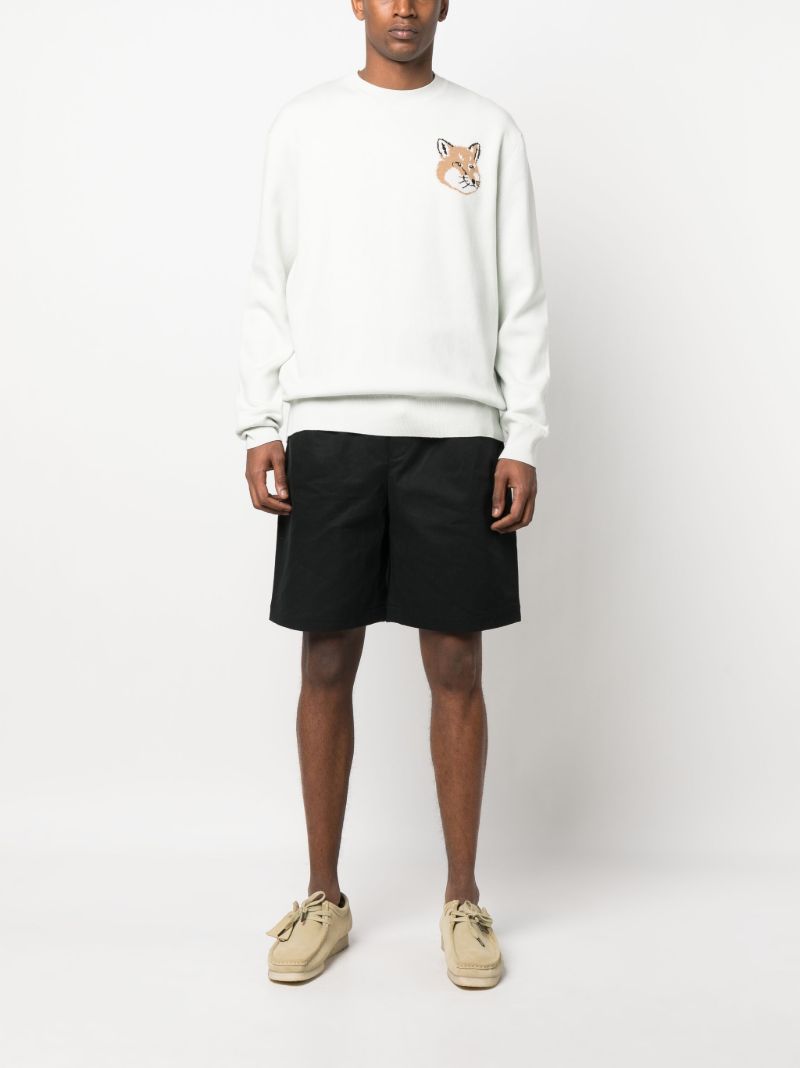 Blue Fox Head Cotton Sweater