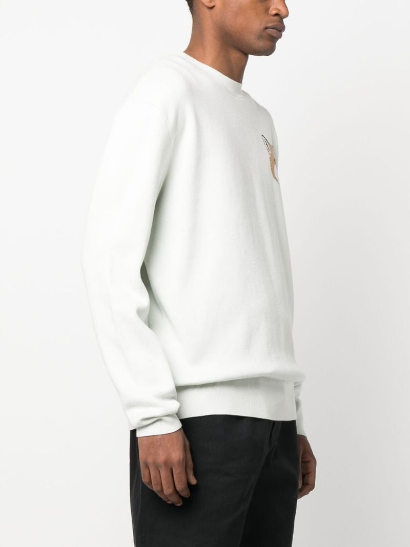 Blue Fox Head Cotton Sweater