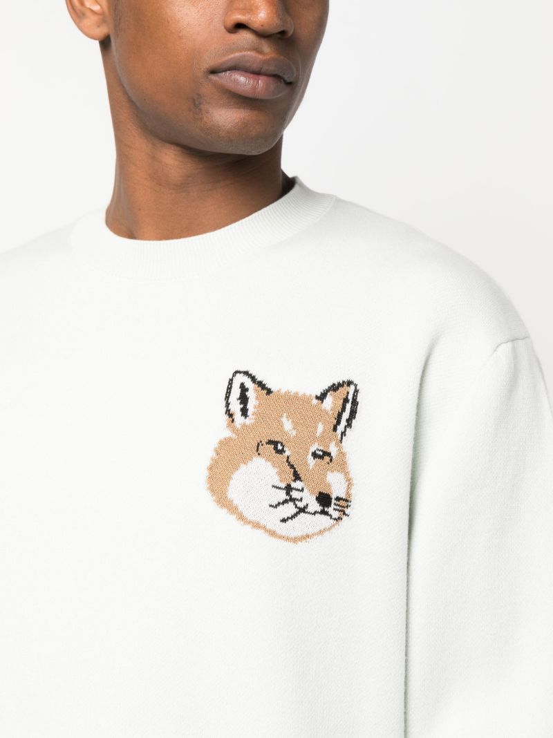 Blue Fox Head Cotton Sweater