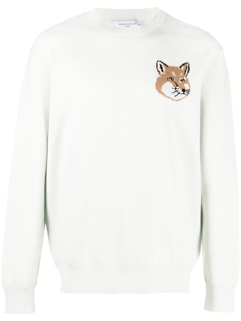 Blue Fox Head Cotton Sweater