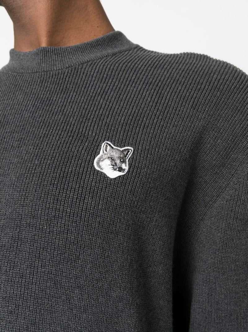 Grey Fox Patch Knitted Jumper