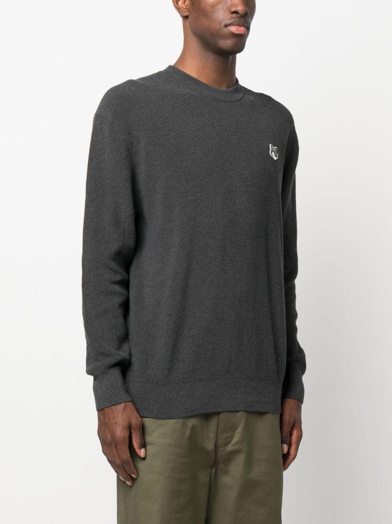 Grey Fox Patch Knitted Jumper