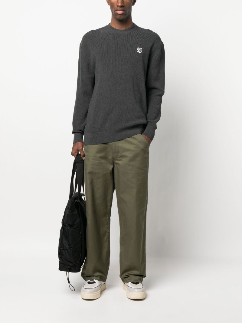 Grey Fox Patch Knitted Jumper