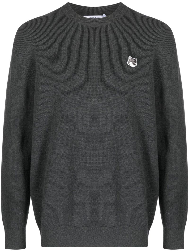 Grey Fox Patch Knitted Jumper