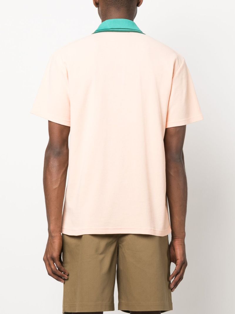 Orange Contrast-collar Polo Shirt