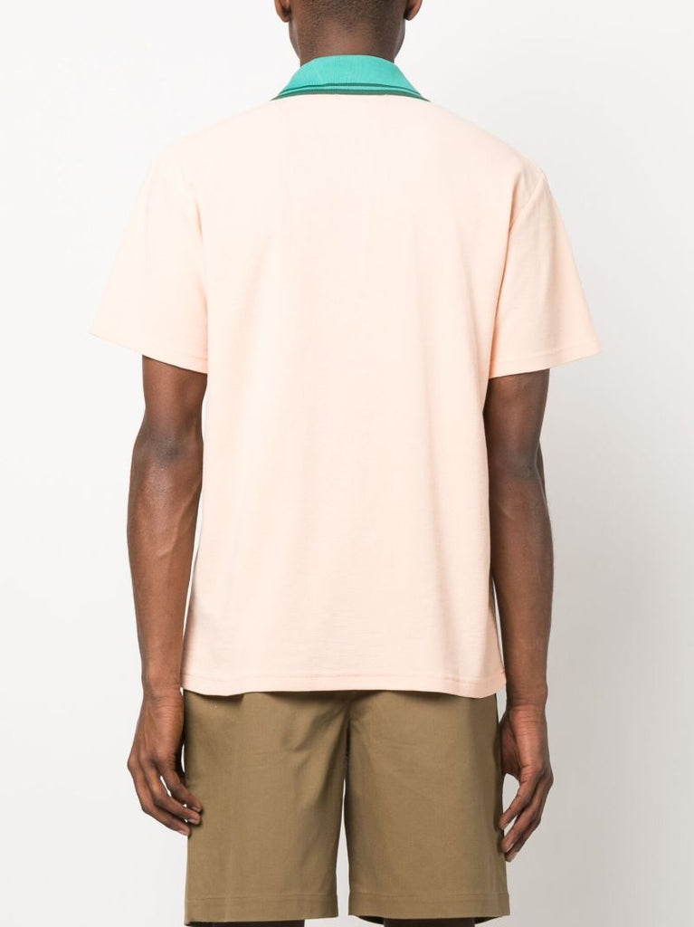 Orange Contrast-collar Polo Shirt