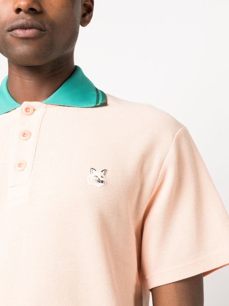 Orange Contrast-collar Polo Shirt