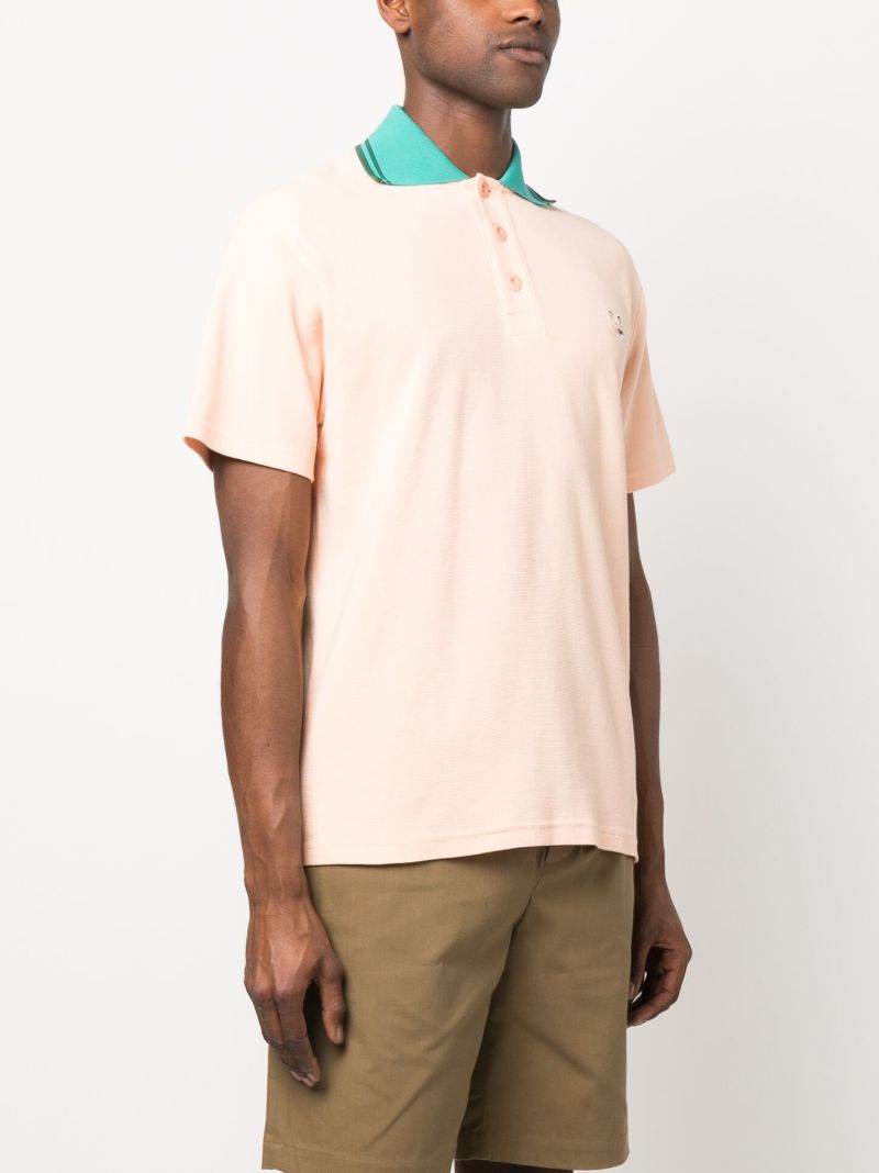 Orange Contrast-collar Polo Shirt