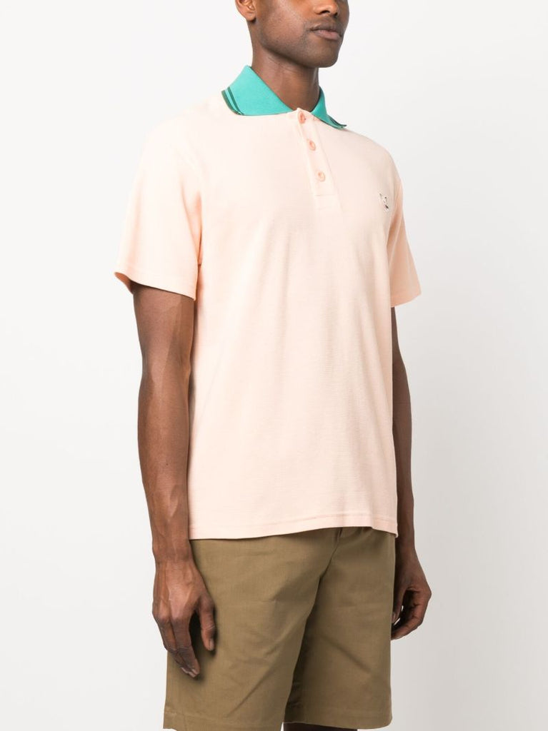 Orange Contrast-collar Polo Shirt