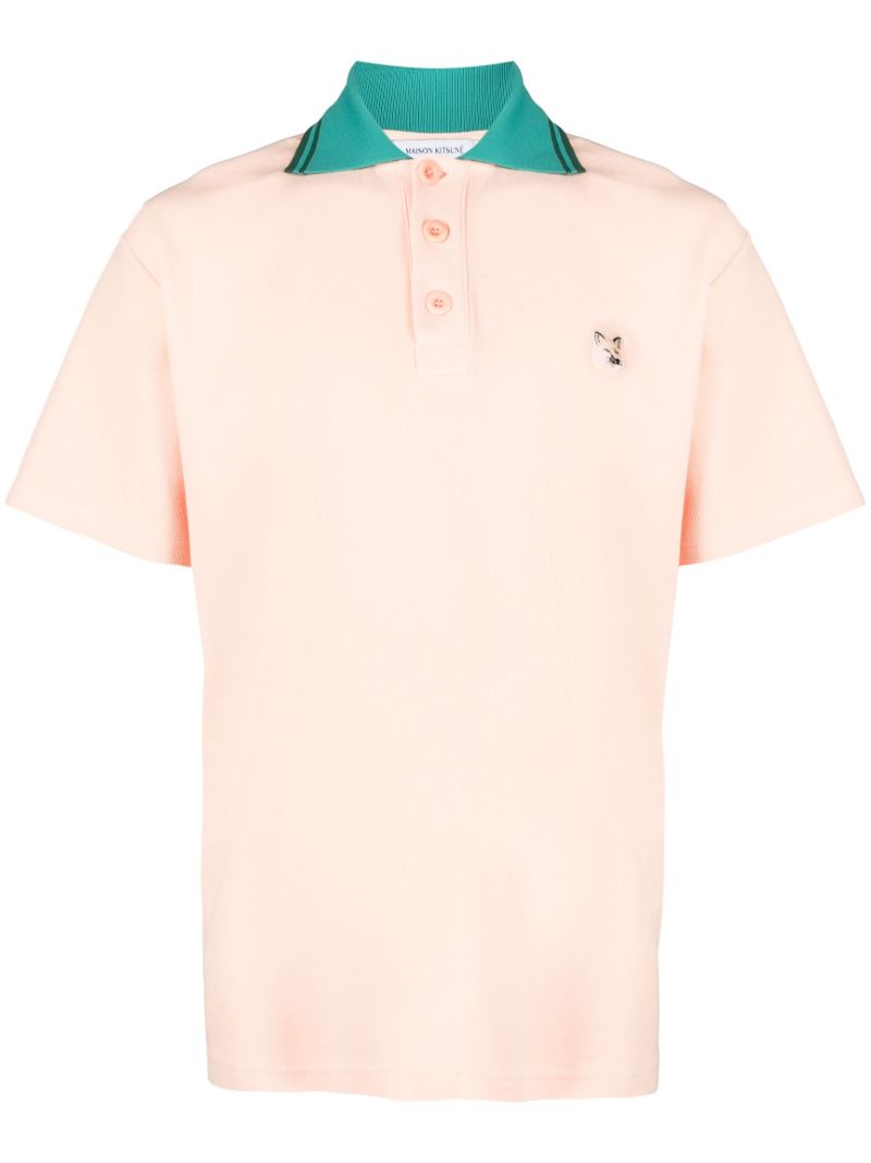 Orange Contrast-collar Polo Shirt