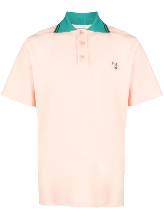 Orange Contrast-collar Polo Shirt
