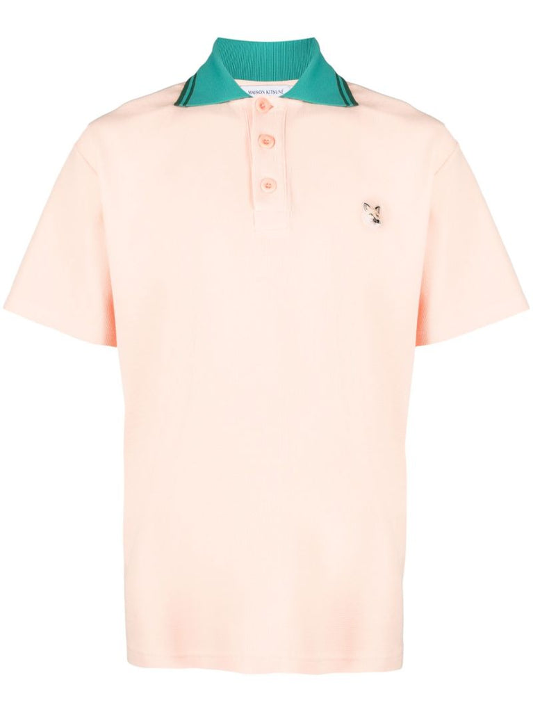 Orange Contrast-collar Polo Shirt