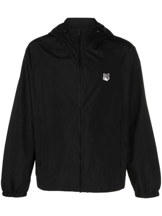 Black Fox Patch Hooded Jacket