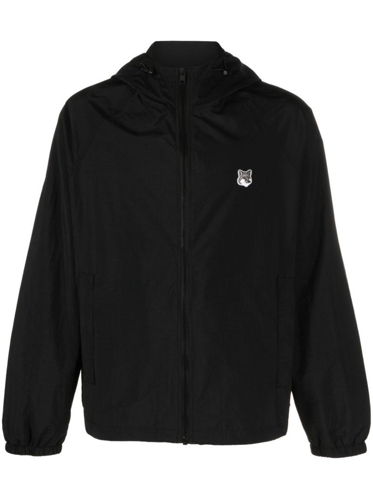 Black Fox Patch Hooded Jacket