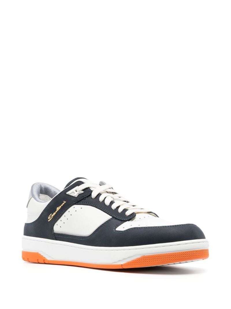 Blue and White Goran Leather Sneakers