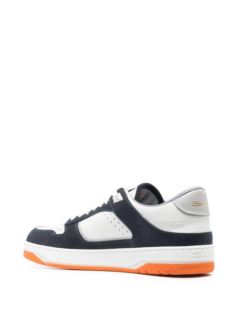 Blue and White Goran Leather Sneakers