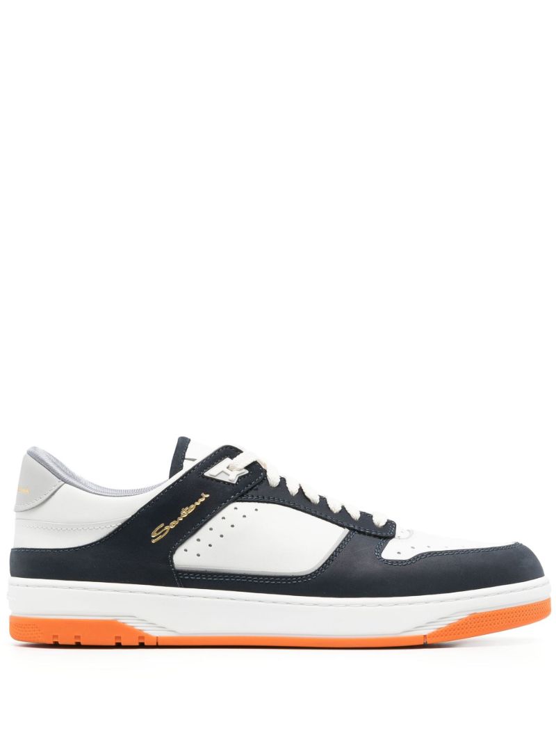 Blue and White Goran Leather Sneakers