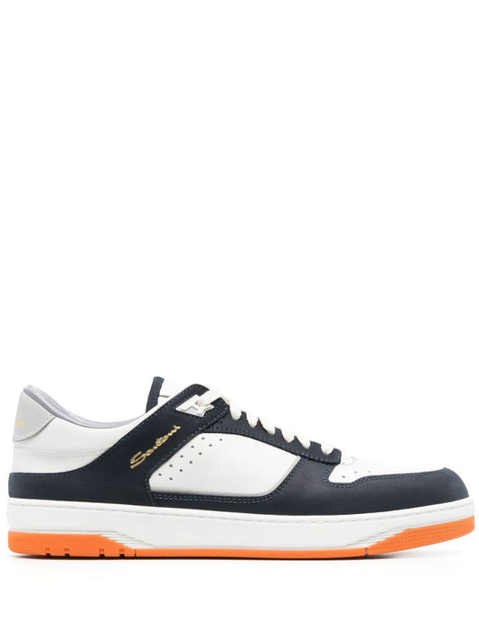 Blue and White Goran Leather Sneakers